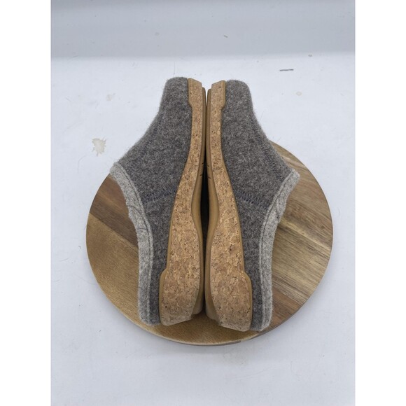 Taos Woolery Clogs Womens 6 Gray Wool Slippers Comfort Cork Slip On Casual - Picture 7 of 11